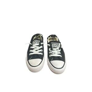 Converse All Star Shoreline Ladies 7 Sneakers Black Low Top Slip On With Laces